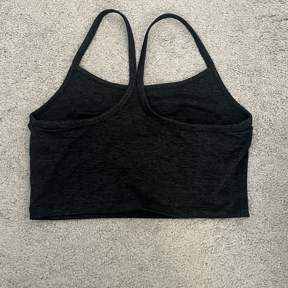 Women's Charcoal Gray Long Sports Bra - Picture 4 of 5